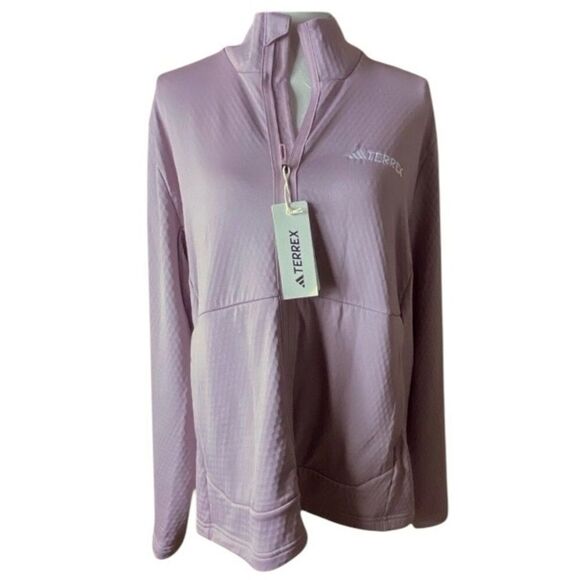 Adidas Terrex Womens Lilac Purple Full Zip Fleece Jacket Size 2X NWT - Picture 1 of 6